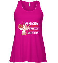 Where liberty dwells, there is my country 01 Women's Racerback Tank Women's Racerback Tank - HHHstores