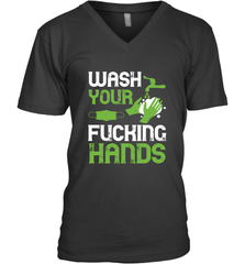 Wash your fucking hands01 01 Men's V-Neck Men's V-Neck - HHHstores