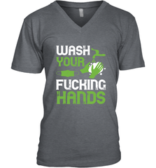 Wash your fucking hands01 01 Men's V-Neck Men's V-Neck - HHHstores