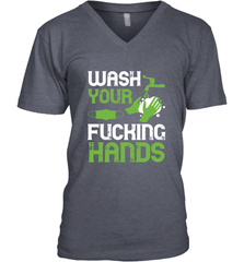 Wash your fucking hands01 01 Men's V-Neck Men's V-Neck - HHHstores