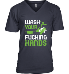 Wash your fucking hands01 01 Men's V-Neck Men's V-Neck - HHHstores