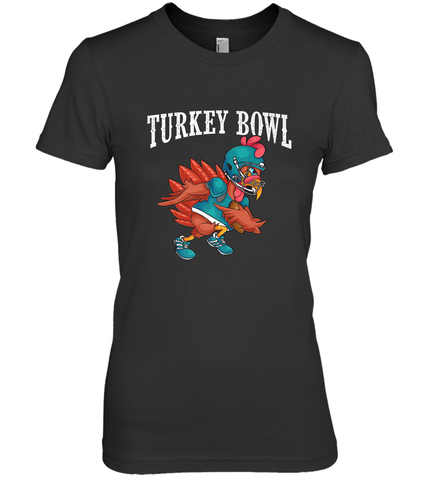 Cool Turkey Bowl _ Funny Thanksgiving Football Player Women's Premium T-Shirt Women's Premium T-Shirt / Black / XS Women's Premium T-Shirt - HHHstores