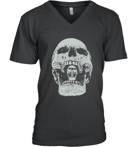 Vintage Halloween Skull Design For Trick or Treating Men's V-Neck Men's V-Neck / Black / S Men's V-Neck - HHHstores