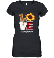 Love Hockey Mom Life Design Women's V-Neck T-Shirt