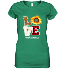 Love Hockey Mom Life Design Women's V-Neck T-Shirt Women's V-Neck T-Shirt - HHHstores