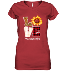 Love Hockey Mom Life Design Women's V-Neck T-Shirt Women's V-Neck T-Shirt - HHHstores