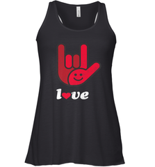 Cute Love Hand Sign Heart Valentines Day Retro Vintage Top Women's Racerback Tank Women's Racerback Tank - HHHstores