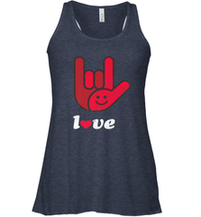 Cute Love Hand Sign Heart Valentines Day Retro Vintage Top Women's Racerback Tank Women's Racerback Tank - HHHstores