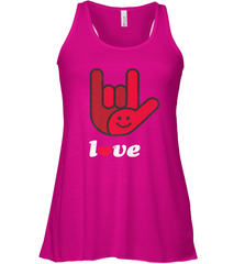 Cute Love Hand Sign Heart Valentines Day Retro Vintage Top Women's Racerback Tank Women's Racerback Tank - HHHstores