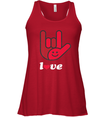 Cute Love Hand Sign Heart Valentines Day Retro Vintage Top Women's Racerback Tank Women's Racerback Tank - HHHstores