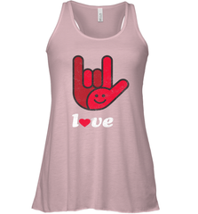 Cute Love Hand Sign Heart Valentines Day Retro Vintage Top Women's Racerback Tank Women's Racerback Tank - HHHstores
