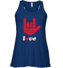 Cute Love Hand Sign Heart Valentines Day Retro Vintage Top Women's Racerback Tank Women's Racerback Tank - HHHstores