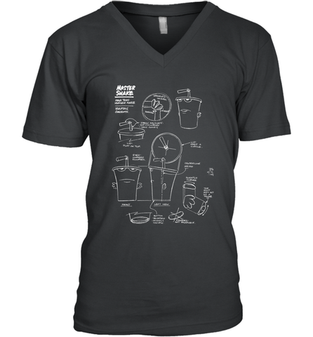 Aqua Teen Hunger Force Master Shake Sculptin Diagram Men's V-Neck Men's V-Neck / Black / S Men's V-Neck - HHHstores
