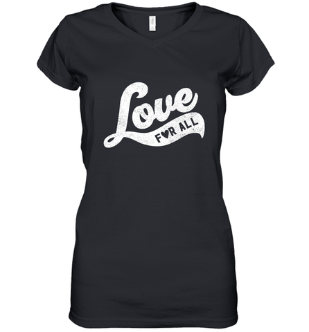 Cute Love Valentines Day Retro Vintage Top Women's V-Neck T-Shirt Women's V-Neck T-Shirt / Black / S Women's V-Neck T-Shirt - HHHstores
