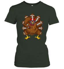 Cool Turkey Football Feathers Funny Thanksgiving Sports Women's T-Shirt Women's T-Shirt - HHHstores