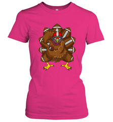 Cool Turkey Football Feathers Funny Thanksgiving Sports Women's T-Shirt Women's T-Shirt - HHHstores