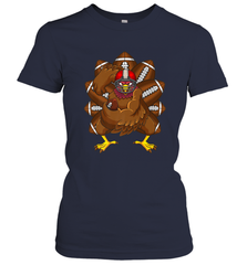 Cool Turkey Football Feathers Funny Thanksgiving Sports Women's T-Shirt Women's T-Shirt - HHHstores