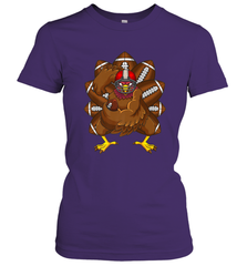 Cool Turkey Football Feathers Funny Thanksgiving Sports Women's T-Shirt Women's T-Shirt - HHHstores