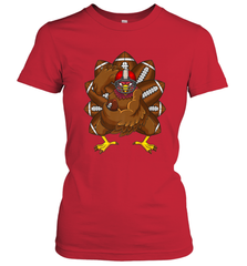 Cool Turkey Football Feathers Funny Thanksgiving Sports Women's T-Shirt Women's T-Shirt - HHHstores