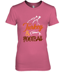 Turkey And Football Thanksgiving Day Football Fan Holiday Women's Premium T-Shirt Women's Premium T-Shirt - HHHstores