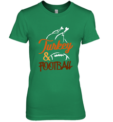 Turkey And Football Thanksgiving Day Football Fan Holiday Women's Premium T-Shirt