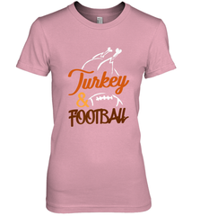 Turkey And Football Thanksgiving Day Football Fan Holiday Women's Premium T-Shirt Women's Premium T-Shirt - HHHstores