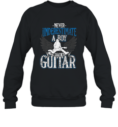 Guitarist Men Boys  Never Underestimate A Boy With A Guitar Crewneck Sweatshirt