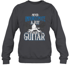 Guitarist Men Boys  Never Underestimate A Boy With A Guitar Crewneck Sweatshirt Crewneck Sweatshirt - HHHstores