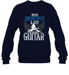 Guitarist Men Boys  Never Underestimate A Boy With A Guitar Crewneck Sweatshirt