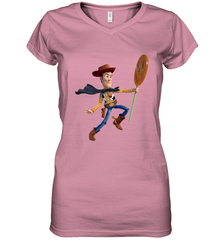 Disney PIXAR Toy Story Halloween Woody Women's V-Neck T-Shirt Women's V-Neck T-Shirt - HHHstores