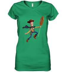 Disney PIXAR Toy Story Halloween Woody Women's V-Neck T-Shirt Women's V-Neck T-Shirt - HHHstores