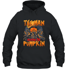 Mens Halloween Fun Dad The Man Behind Pumpkin Gift Hooded Sweatshirt