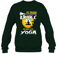 My Broom Broke So Now I Go Yoga Funny Halloween Costume Gift Crewneck Sweatshirt Crewneck Sweatshirt - HHHstores