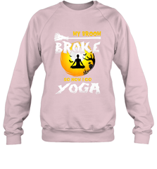 My Broom Broke So Now I Go Yoga Funny Halloween Costume Gift Crewneck Sweatshirt Crewneck Sweatshirt - HHHstores