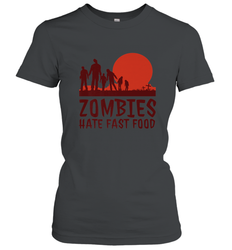 Zombies Hate Fast Food Funny Halloween Women's T-Shirt