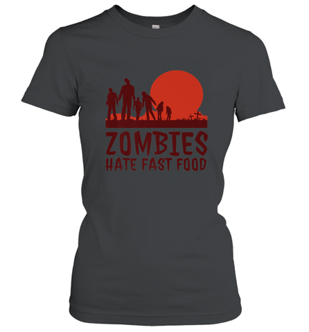 Zombies Hate Fast Food Funny Halloween Women's T-Shirt Women's T-Shirt / Black / S Women's T-Shirt - HHHstores