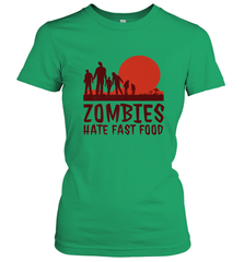 Zombies Hate Fast Food Funny Halloween Women's T-Shirt Women's T-Shirt - HHHstores