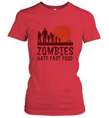 Zombies Hate Fast Food Funny Halloween Women's T-Shirt Women's T-Shirt - HHHstores