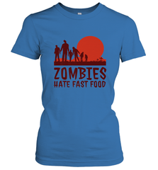 Zombies Hate Fast Food Funny Halloween Women's T-Shirt Women's T-Shirt - HHHstores