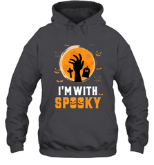I'm With Spooky  Scary Halloween Costume Gift Hooded Sweatshirt Hooded Sweatshirt - HHHstores