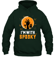 I'm With Spooky  Scary Halloween Costume Gift Hooded Sweatshirt Hooded Sweatshirt - HHHstores