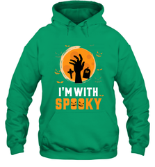 I'm With Spooky  Scary Halloween Costume Gift Hooded Sweatshirt Hooded Sweatshirt - HHHstores