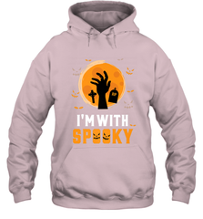 I'm With Spooky  Scary Halloween Costume Gift Hooded Sweatshirt Hooded Sweatshirt - HHHstores