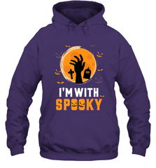 I'm With Spooky  Scary Halloween Costume Gift Hooded Sweatshirt Hooded Sweatshirt - HHHstores