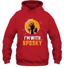 I'm With Spooky  Scary Halloween Costume Gift Hooded Sweatshirt Hooded Sweatshirt - HHHstores