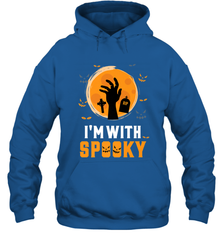 I'm With Spooky  Scary Halloween Costume Gift Hooded Sweatshirt Hooded Sweatshirt - HHHstores