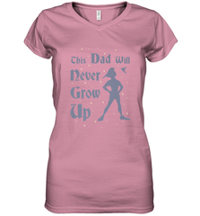 Disney Peter Pan This Dad Will Never Grow Up Women's V-Neck T-Shirt Women's V-Neck T-Shirt - HHHstores