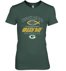 Sundays Are For Jesus and Green Bay Funny Christian Football 1 Women's Premium T-Shirt Women's Premium T-Shirt - HHHstores
