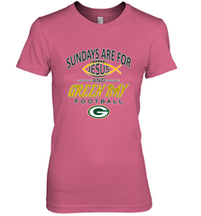 Sundays Are For Jesus and Green Bay Funny Christian Football 1 Women's Premium T-Shirt Women's Premium T-Shirt - HHHstores
