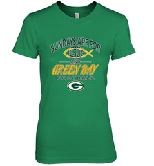 Sundays Are For Jesus and Green Bay Funny Christian Football 1 Women's Premium T-Shirt Women's Premium T-Shirt - HHHstores